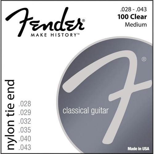 Fender Encordado Para Guitarra Clasica Clear Plata