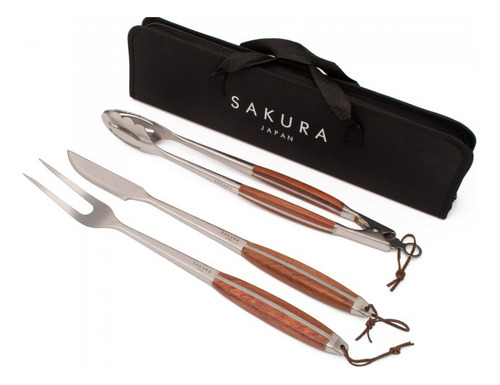 Set Parrillero Asado 3 P Acero Inox Sakura Grill Master