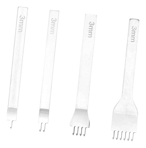 4x Herramientas Para Artesanía En Cuero, Perforadoras 3 Mm