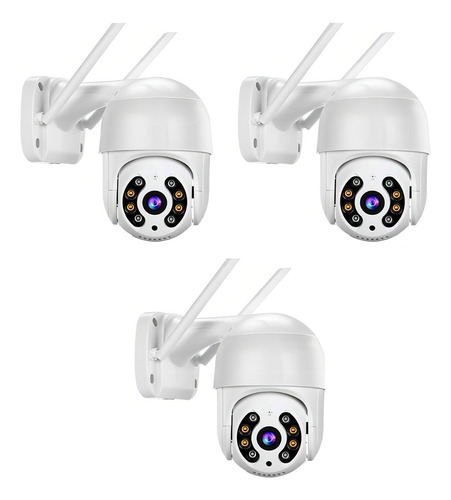Kit 3 Câmera Ip Wifi Dome Rotativa Visão Noturna A8. Cor