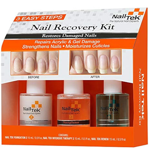 Nail Tek Kit De Recuperación De Uñas, Aceite Para Cutículas,