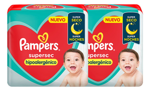 Pampers Hipoalergénico Supersec Kitx2 Pañales 9u G