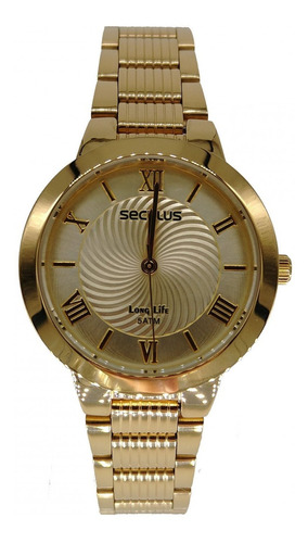 Relógio Seculus Feminino Dourado