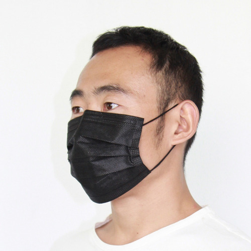 Imagem 1 de 5 de 50 Máscaras Proteção Facial Reutilizável Tnt Preto Lavável