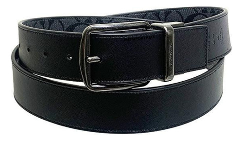 Cinturón + Tarjetero Coach Billetera Plegable De Lujo Hombre Gris + Negro Cinturon Para Traje, Cinturones Casuales, Cinturon Elegante, Cinturones Para Vestir, Hasta T 40