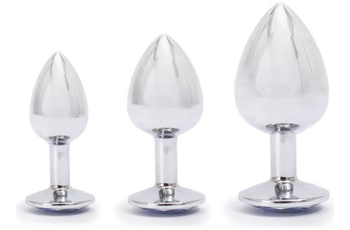 Platanomelón - Kit 3 Plugs Anales Metálicos Pimpampum Color Blanco