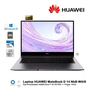 Laptop Huawei Matebookd14 Core I3-10110u 8gb 256gb 14fhd W10