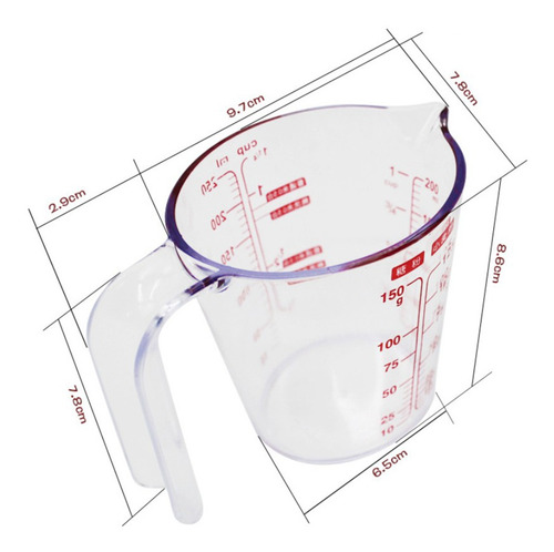 Plástico Para Cocinar, Hornear, Líquido, Taza De 250ml