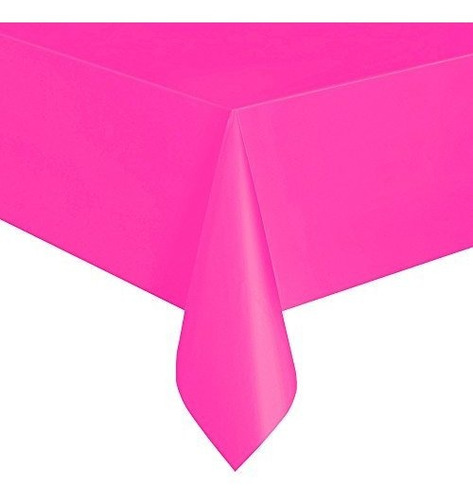 Mantel De Plastico Rosa Neon 108 X 54