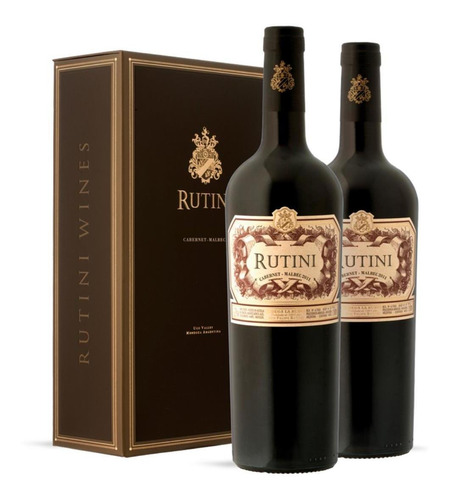 Vino Rutini Cabernet Malbec 750ml X2 Regalo Caja Fullescabio