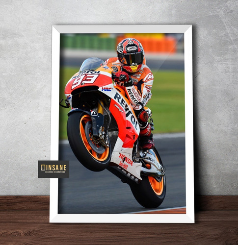 Quadro Marc Marquez Moto Gp 93  Decoração C/ Vidro