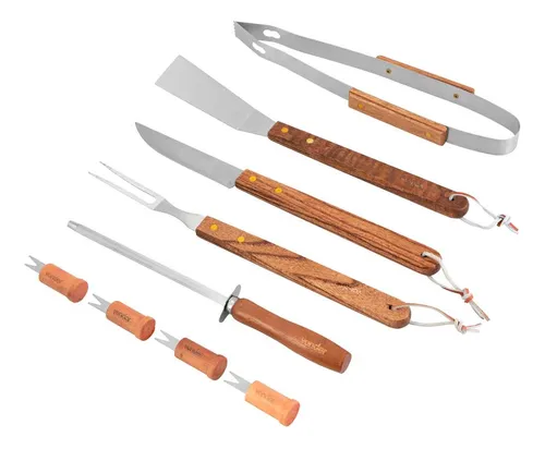 Jogo De Utensílios Para Churrasco Aço Inox 10 Pçs Vonder