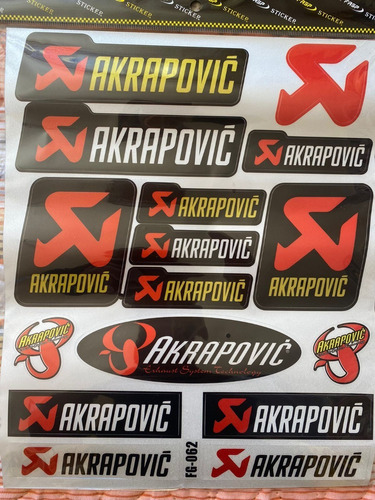  Sticker Akrapovic Moto Adhesivo 3m Competicion Carrera 