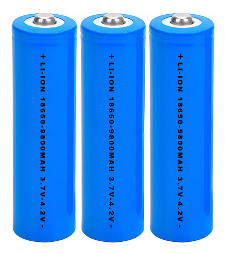 Kit 3 Baterias 18650 9800mah 4.2v Recarregáveis Para Rádios