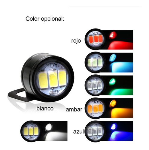 Par Estrobo Led Ojo De Águila Blanco 3w 23mm Estrobo 