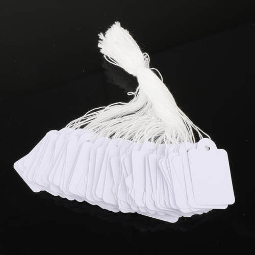 100 Etiquetas De Regalo En Con Cuerda Adjunta Para 25x15mm