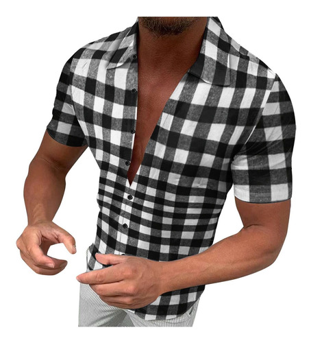 Mens Casual Button Down Shirts Short Sleve Stand Collar