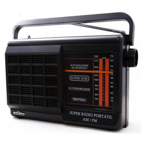 Rádio Portátil Motobras Am/fm 1000w Rm-pft22ac A Pilha