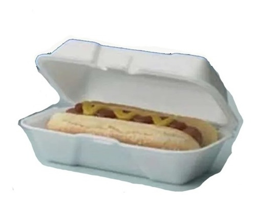 Bandeja Plumavit Porta Hot Dog Normal Envase Complet Pack 50