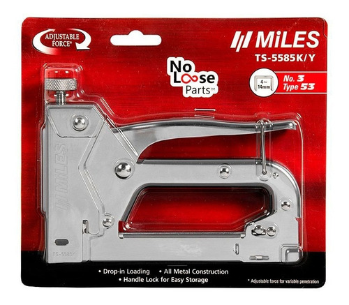 Imagen 3 de 5 de Engrampadora Miles Metalica Nº 3 (4-14mm) Profesional