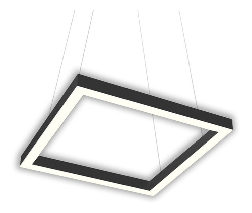 Colgante Led Quadra Moderno 30x30 23w Negro Calido 3000k