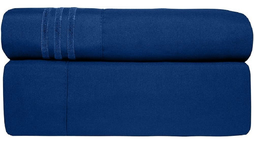 Sábana Microfibra Premium Luxury - Matrimonial - 8 Colores Color Azul Marino