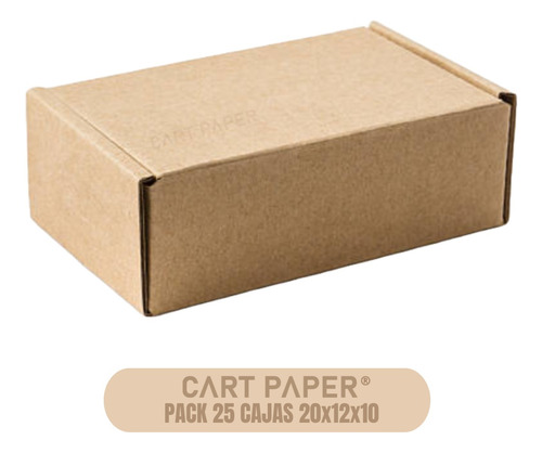 Cajas Cartón Autoarmable 20x12x10 /pack 25 Cajas/ Cart Paper