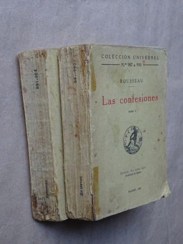 Rousseau. Las Confesiones. 2 Vol .madrid. 1925/