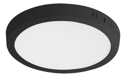 Kit 2 Painel Led 18w Lys Redondo Sobrepor Preto