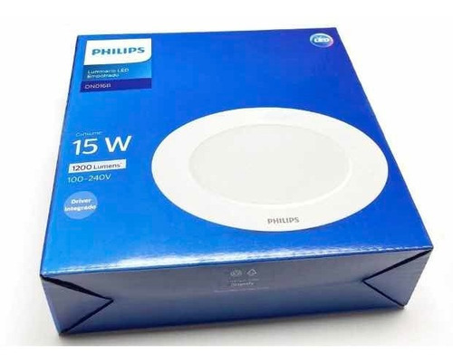 Lámpara Led Empotrado 15w Philips Blanco Luz Fría 127v