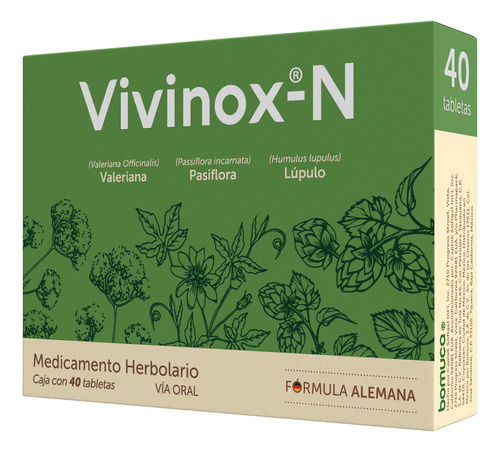 Vivinox-n Medicamento Herbolario 40 Tabletas