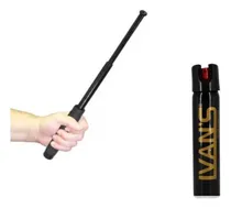Comprar Kit Tactico Defensa Personal Gas Pimienta Bastón Retráctil