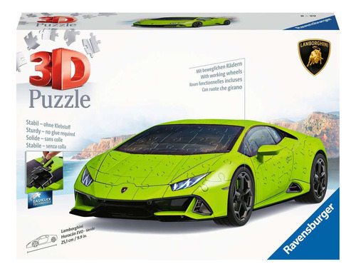 Rompecabezas 3d Lamborghini Huracán Verde 108p Ravensburger