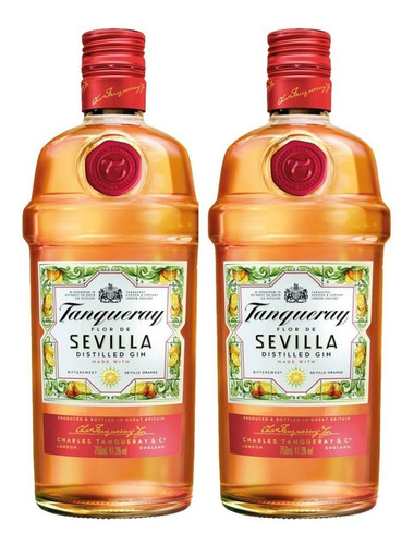 Gin Tanqueray Flor De Sevilla 700ml X2  Zetta Bebidas
