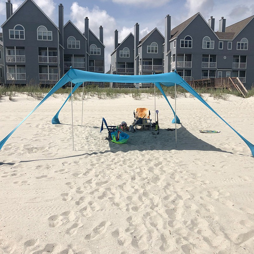 Toldo De Playa Con Toldo Para De Campaña De 3 X 3 Met Color Azul Claro