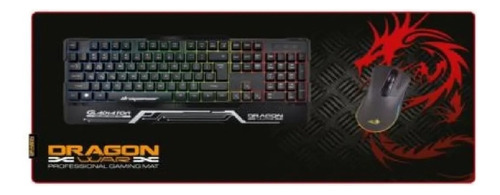 Tapete Gamer Profesional Dragon Xt Xl Para Teclado Mouse /vc Color Negro