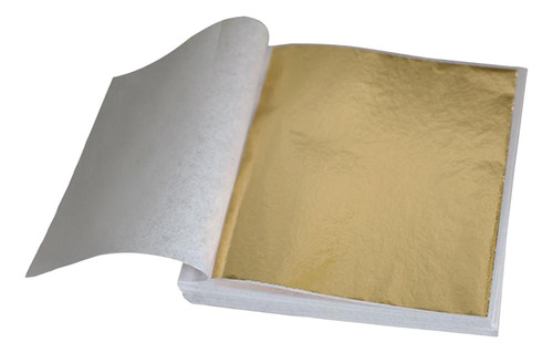 100 Hojas Oro Plata Hoja Papel Pastel Comida Arte Dorado