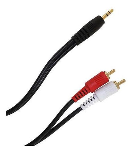 Cable 2 Rca Macho A 1 Plug 3.5mm Macho Estereo Color Negro P