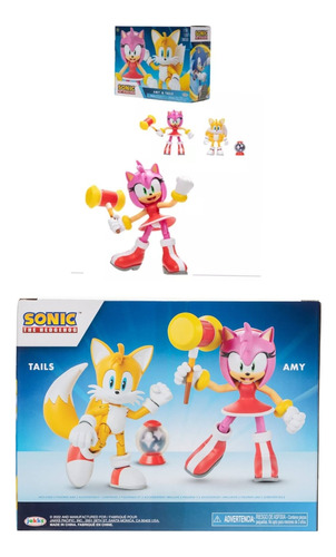 Figura De Acción Sonic Amy Y Colas Original Set