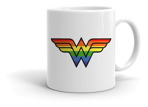 Wonderwoman Lgbt - Taza Ceramica Importada Orgullo Arcoiris