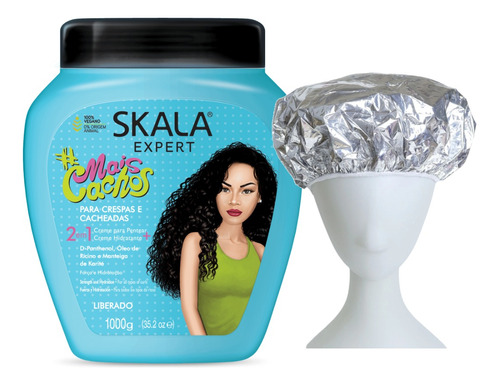 Mais Cachos Skala Mascara Vegana 1kg + Gorro Aluminio