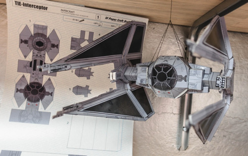 Tie Interceptor Star Wars, Paper Craft Para Armar