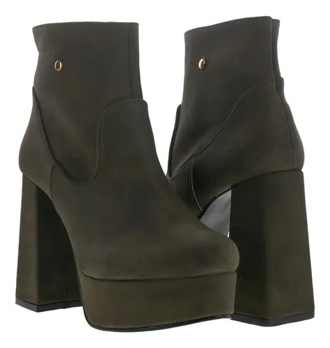 Botines tacon online ancho y plataforma