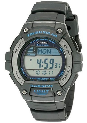 Reloj Casio W-S220-1 con cronómetro solar de acero, 5 alarmas, Ws220