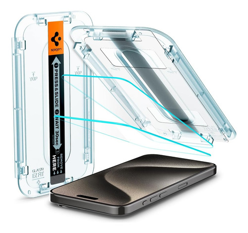 Spigen Protector De Vidrio Templado iPhone 15 Pro Max X2 Ud