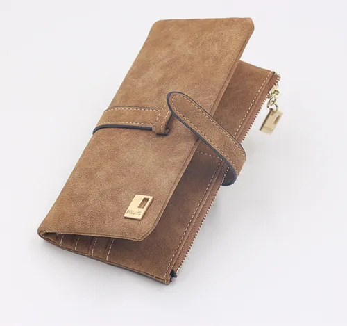 , Monedero Cartera Larga Dama Mujer Piel Nubuck Original