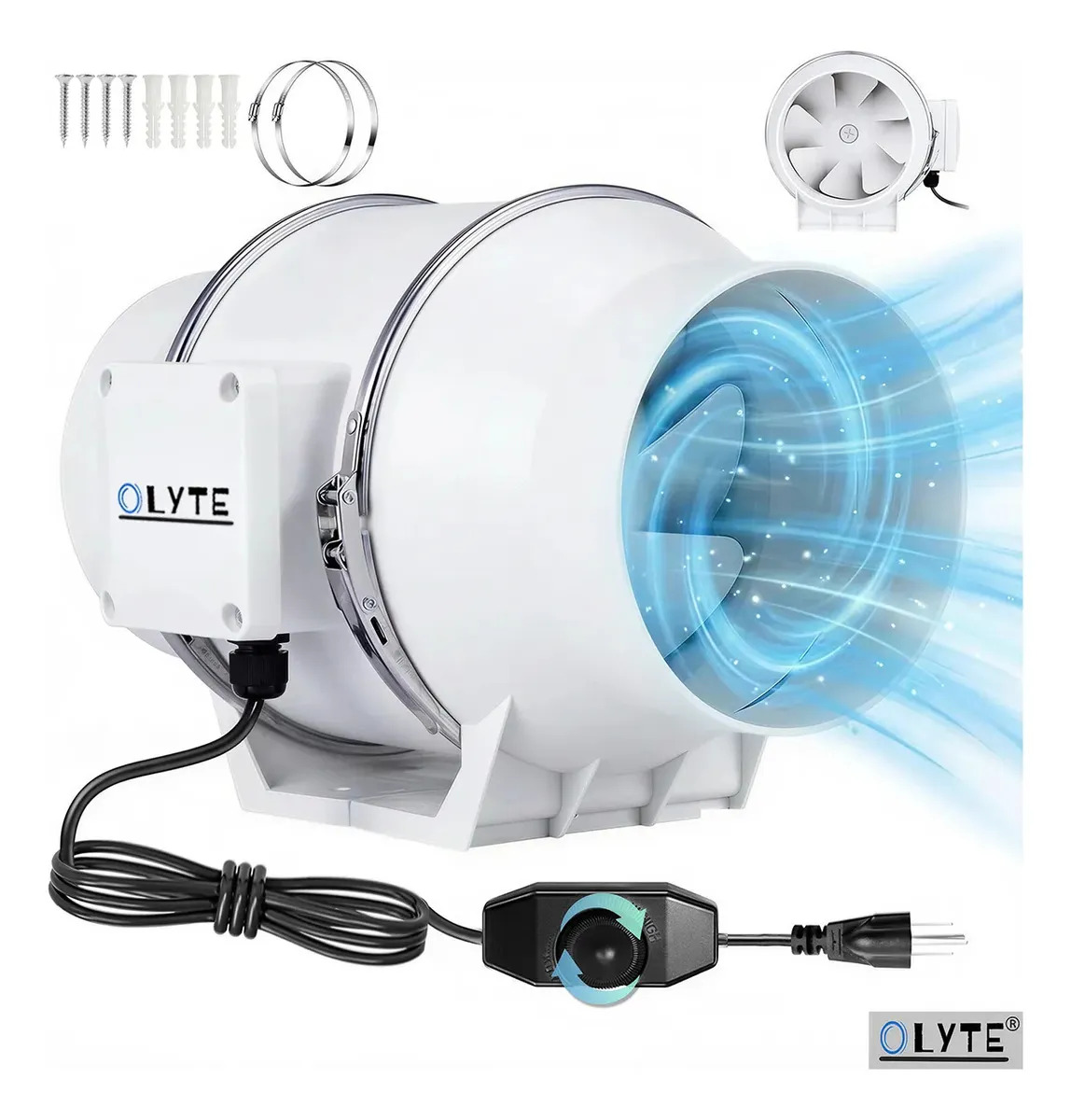 Extractor De Aire Industria Cocina 3200rpm Potente Silencioso De 4 Pulgadas ,Control De Velocidad, Deshumidificación, Extracción De Humo Y Ventilacióncon,Marca OLYTE