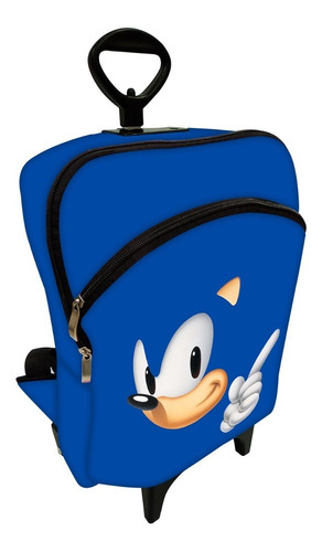 Mochila Plus Bolsa Escolar C/ Carinho Sonic Azul