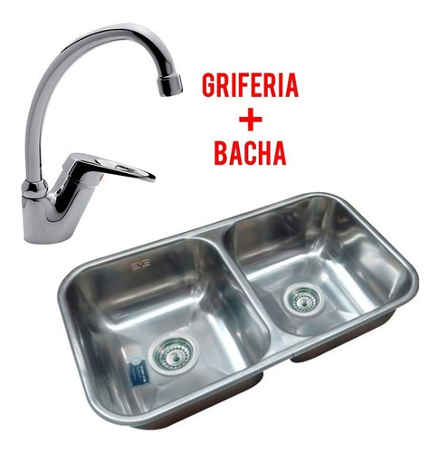 Combo Pileta Cocina Doble Johnson C37/18cr + Grif Fv Arizona