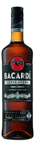 Ron Bacardi Black X 1 Litro - Carta Superior Negra 